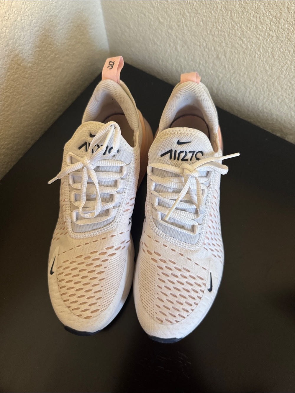 Nike Women’s Air Max 270 - White with Light Pink Accents - Picture 2 of 2